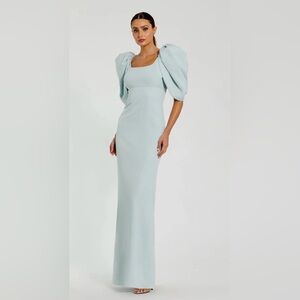 Ieena for Mac Duggal Powder Blue Column Gown